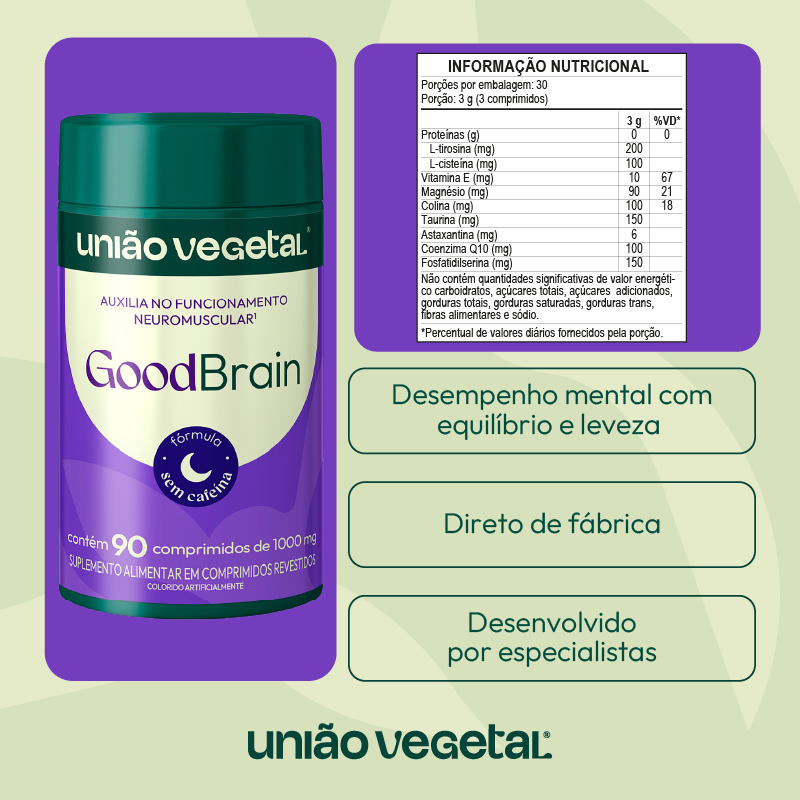 Good Brain sem Cafeína | 90 comp.
