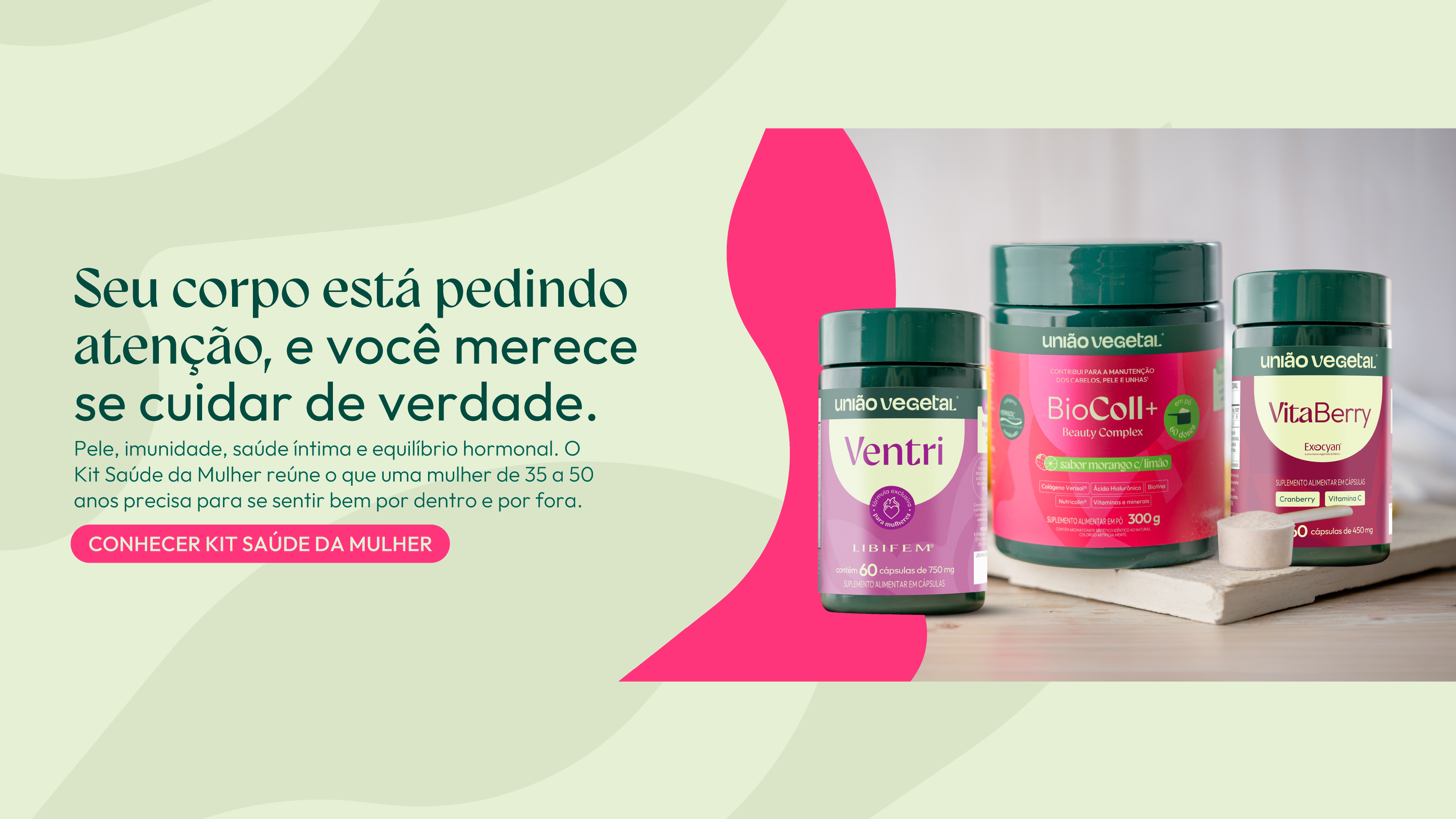 Kit Saúde da Mulher | Ventri + Biocoll+ em Pó + VitaBerry – União