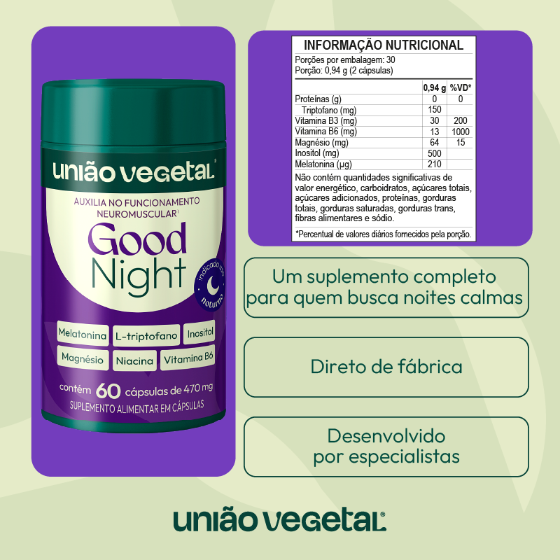 Good Night com Melatonina | 60 cáp.