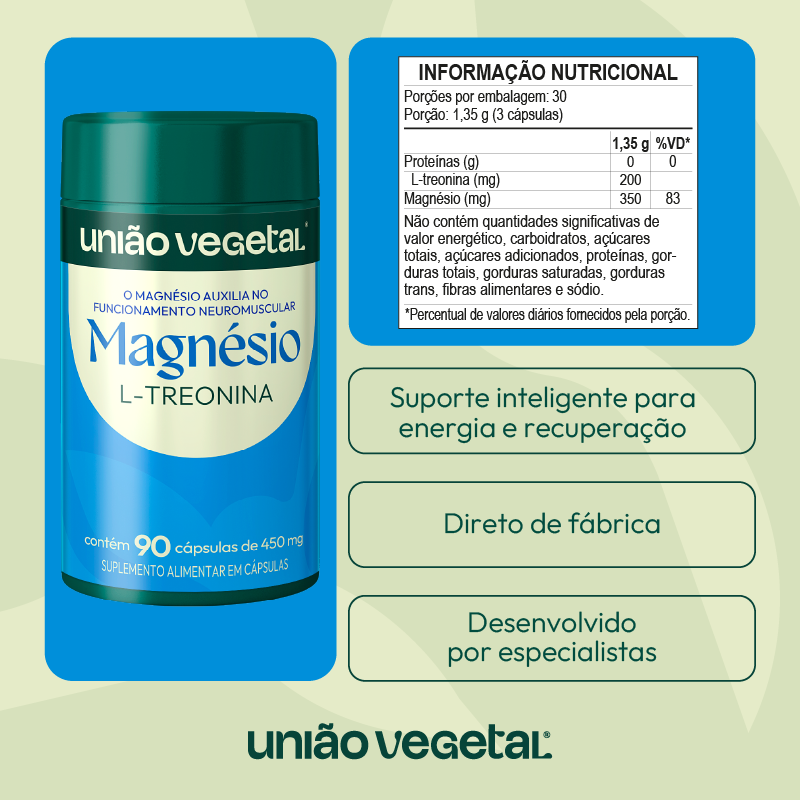 Magnésio L-Treonina | 90 cáp.