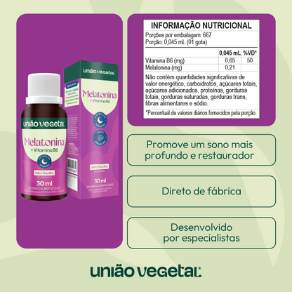 Melatonina com Vitamina B6 em gotas | 30 mL