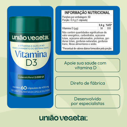 Vitamina D3 | 2000 UI | 60 cáp.