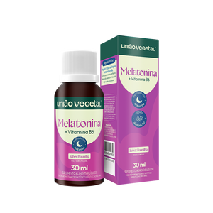 
                  
                    Carregar imagem no visualizador de catergoria, Suplemento alimentar líquido Melatonina + Vitamina B6 da União Vegetal, sabor baunilha, em frasco de 30 ml com caixa. Indicado para uso noturno, com rápida absorção sublingual.
                  
                