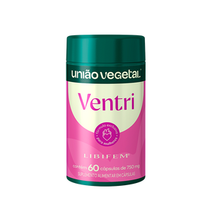 
                  
                    Carregar imagem no visualizador de catergoria, Frasco do suplemento Ventri União Vegetal com Libifem®, fórmula em cápsulas para mulheres, com 60 unidades de 750 mg.
                  
                